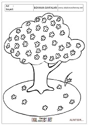 Ağaç boyama sayfaları 